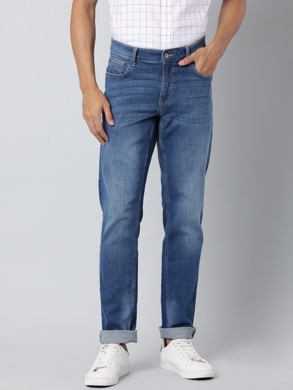 Mid Wash Brooklyn Fit Solid Jeans